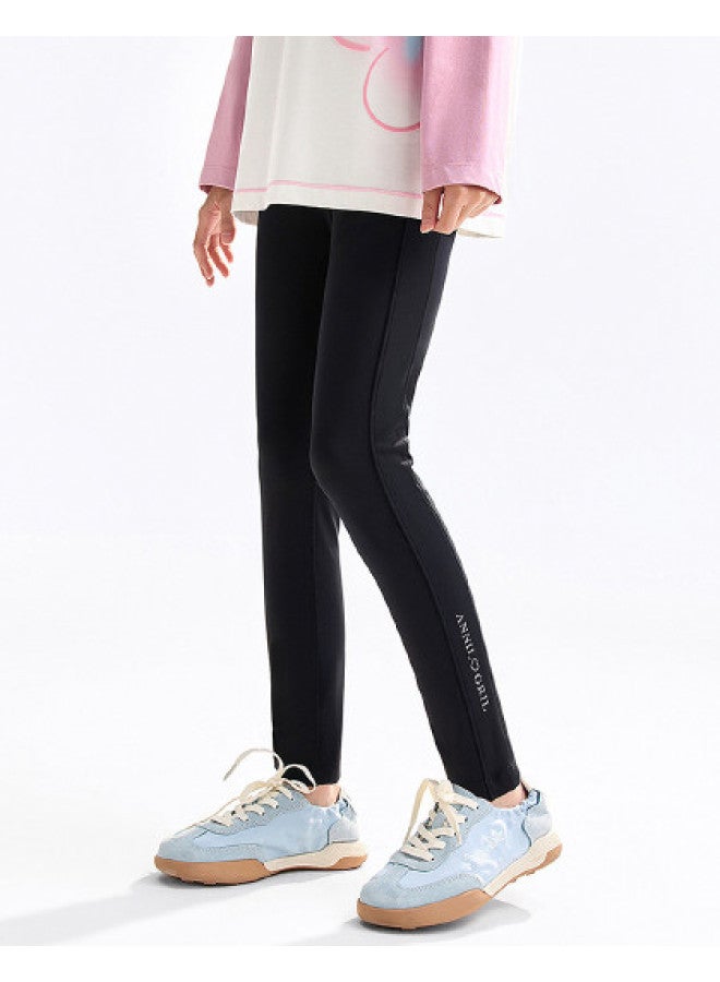 Annil ليجنز للفتيات 2025 خريف جديد مرن ضيق الموضة أسود رياضي رقيق بنطال طويل للخارج - Image 1