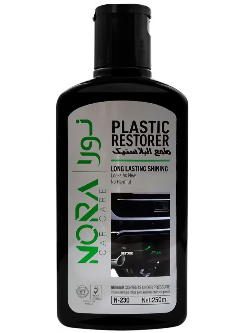 Nora Plastic Restorer for Cars – Interior & Exterior Shine and Trim Renewal – 250ml  - Image 1