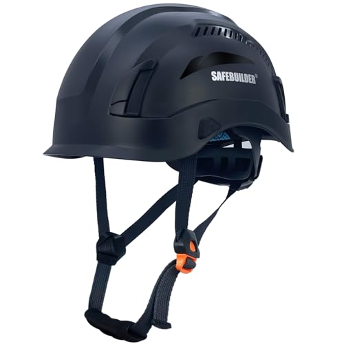 SAFEBUILDER Safety Helmet Hard Hats Construction Head Protection 6Point Suspension Lightweight Work OutdoorIndustrial ANSI Approved ANSI Type 1 Class CVented Black - Image 1