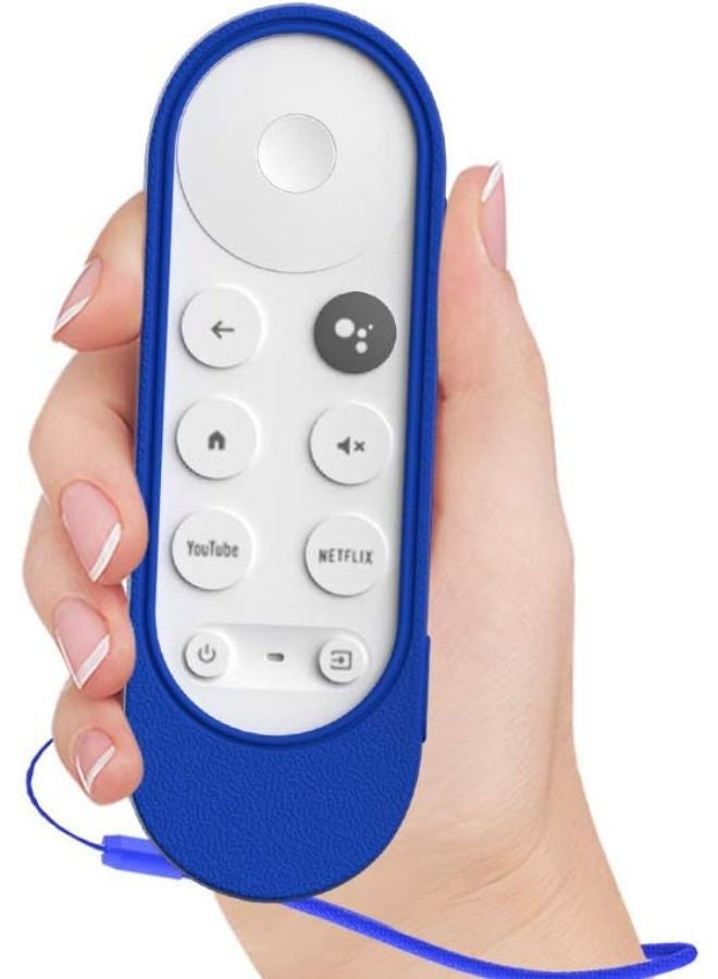 SIKAI Silicone Case for Chromecast with Google TV HD 2022/(4K) 2021 Voice Remote, Shockproof Protective Cover for 2020 Chromecast Voice Remote, Skin-Frienldy, Washable, Anti-Lost with Loop (Blue)