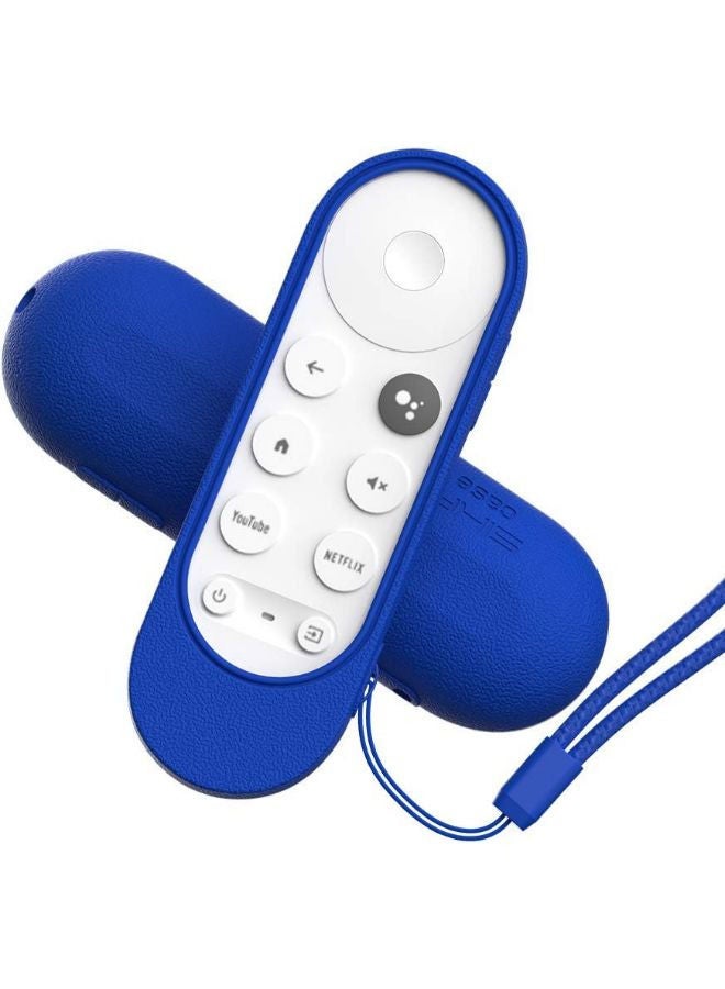SIKAI Silicone Case for Chromecast with Google TV HD 2022/(4K) 2021 Voice Remote, Shockproof Protective Cover for 2020 Chromecast Voice Remote, Skin-Frienldy, Washable, Anti-Lost with Loop (Blue)