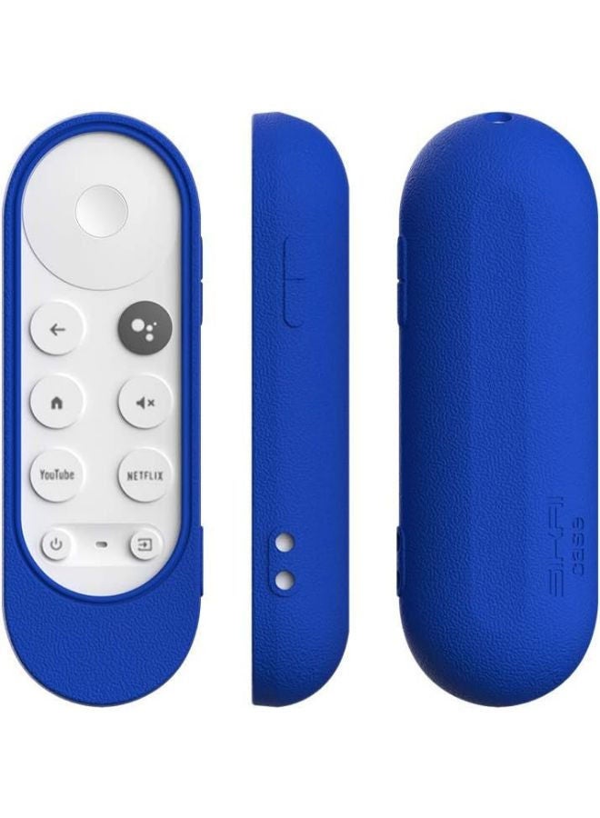 SIKAI Silicone Case for Chromecast with Google TV HD 2022/(4K) 2021 Voice Remote, Shockproof Protective Cover for 2020 Chromecast Voice Remote, Skin-Frienldy, Washable, Anti-Lost with Loop (Blue)