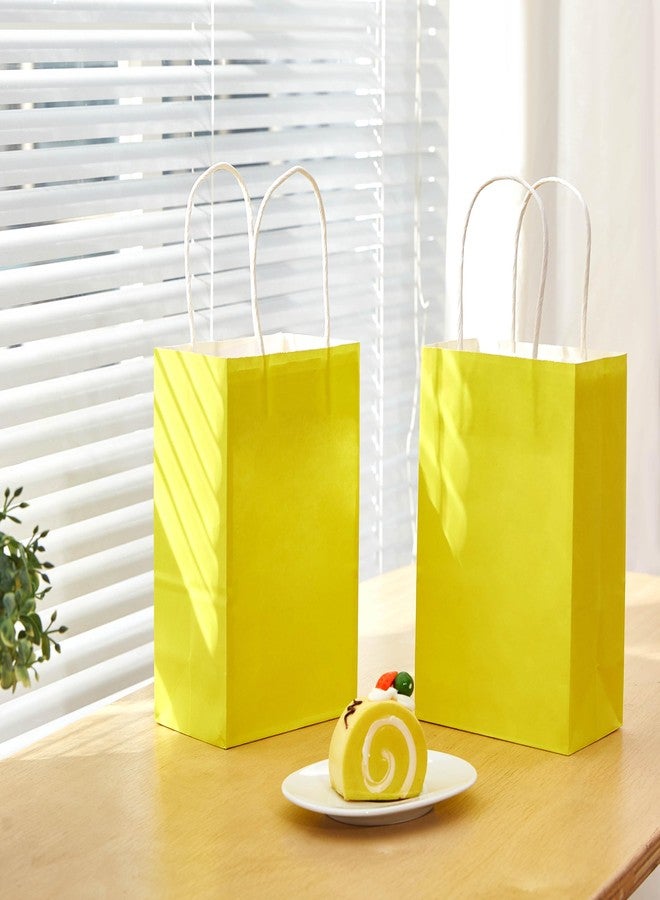SUNCOLOR 12-Pack 8" Yellow Gift Bags with Handles - Small Party Favor Bags for Birthday, Wedding, Holiday, and Events - Image 2