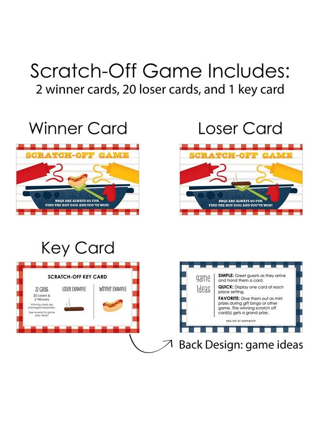 Big Dot of Happiness Fire Up The Grill Summer Bbq Picnic Party Game Scratch Off Cards 22 Count  - Image 5