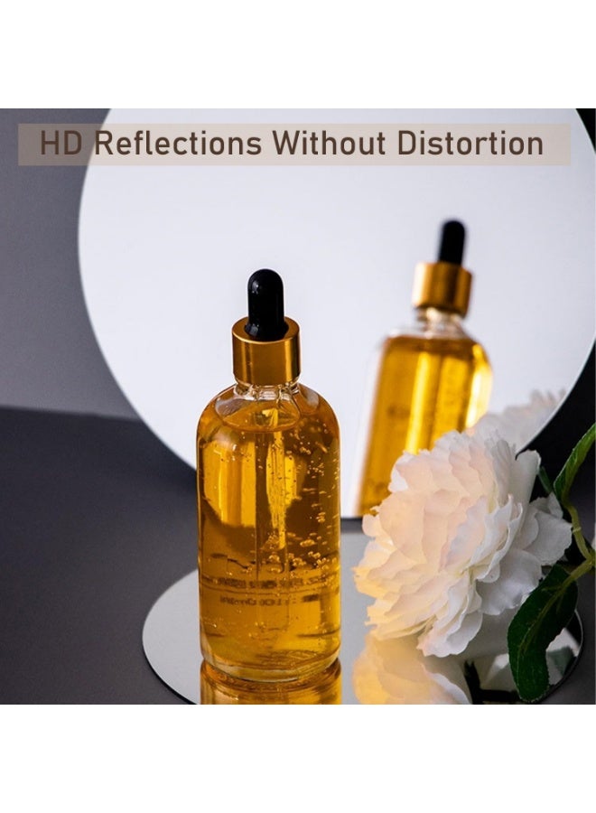 12'' Round Self Adhesive Circle Glass Mirror HD Large Makeup Mirror Frameless Decoration Wall Mirror for Bathroom, Bedroom, Living Room, Door etc - Image 5