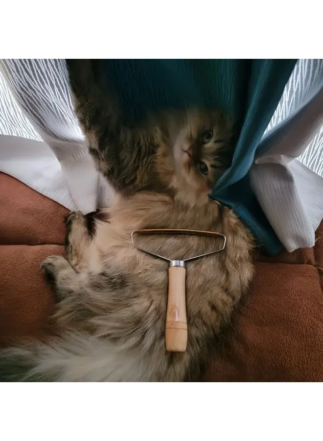 3 قطع مزيل الوبر الخشبي لإزالة شعر الحيوانات الأليف من الملابس والأثاث - Image 5