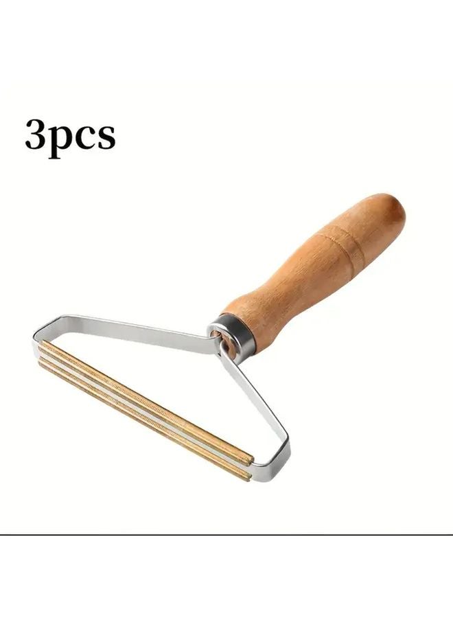 3 قطع مزيل الوبر الخشبي لإزالة شعر الحيوانات الأليف من الملابس والأثاث - Image 1