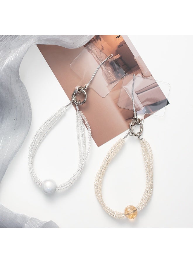 NIBEMINENT Phone Charm/ Chain Strap for Women Girls, Pearl Cell Phone Case Lanyard Wrist Strap - Image 2