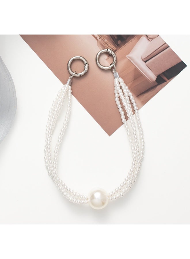 NIBEMINENT Phone Charm/ Chain Strap for Women Girls, Pearl Cell Phone Case Lanyard Wrist Strap - Image 1