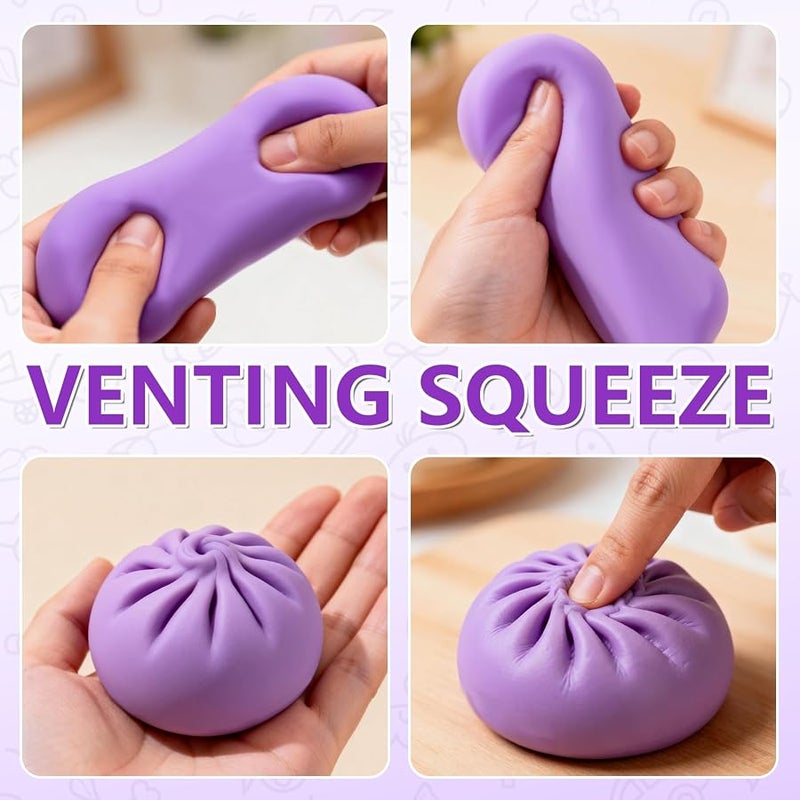 Traboto Colorful Dumpling Stress Balls Fidget Toys for Adults & Teens, Mystery Soft Dumpling Squeeze Toy Box, Sensory Stress Relief Squeeze Toys (Green) - Image 2