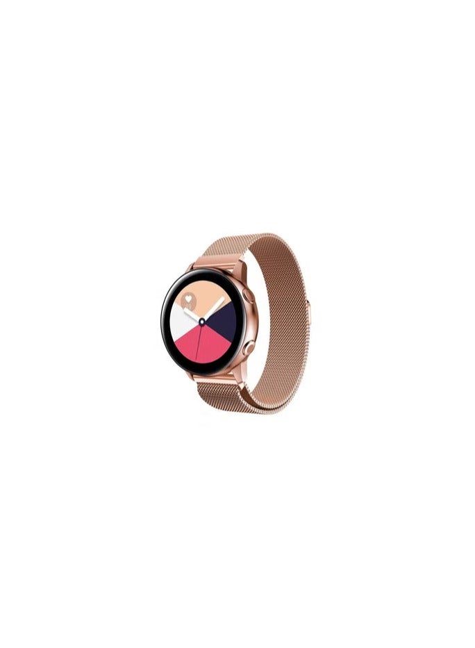 CATANES Samsung Galaxy Watch Active / Active 2 / Galaxy Watch 4 / Watch 4 Classic Milanese Stainless Steel Band 20mm Replacement Strap Rose Gold - Image 1
