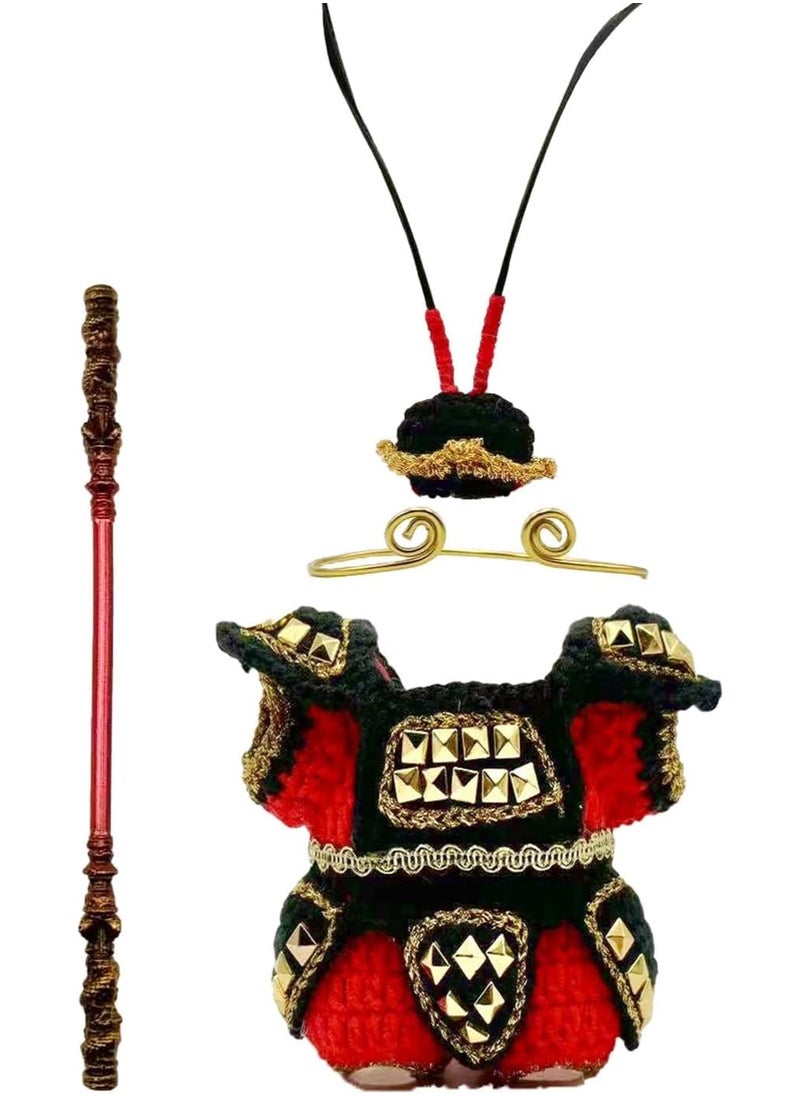 BRIXSPARK Clothes for Labu , Sun Wukong Crochet 4-Piece Set Clothes for 17cm Labu Doll Cute Handmade Labu Outfit Ropa para Labu Accessories (NO Doll)  - Image 2