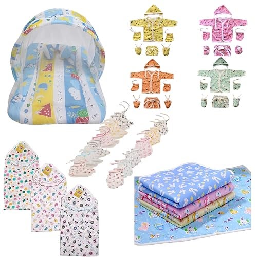 Infantbond 40 In 1 Baby Products All New Born Combo|Gift Set|Essentials|Hospital Kit|Clothes|Maternity Essentials|Infant Essentials|Baby Shower|Complete Daily Items Combo(0-6 Months) (Blue Fox) - Image 1