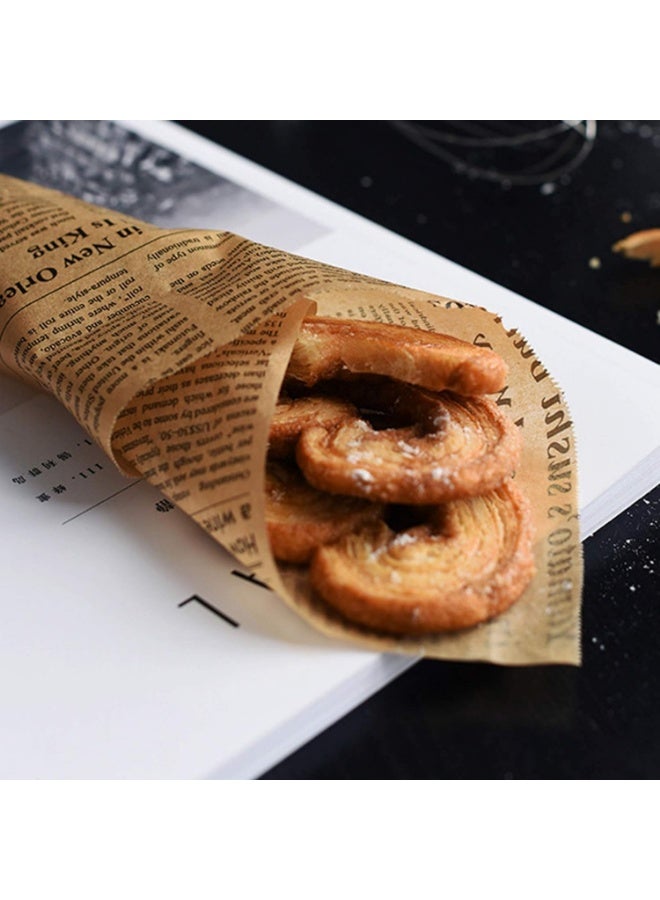 Baking Parchment Paper Roll Non Stick Baking Paper Newspaper Printing Design Food Wrapping Paper for Baking Cookies Bread Pizza Meat and Vegetables - Image 2