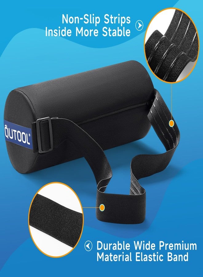 QUTOOL Lumbar Roll, Lumbar Support Pillow for Office Chair with Upgraded Strap,Office Desk Car Accessories Supplies, Back Pain Relief & Improving Posture, Chair Pillow with Washable Cover-Black, Middle Soft - Image 2