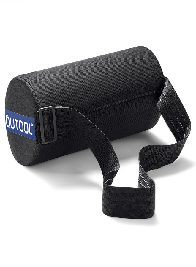 QUTOOL Lumbar Roll, Lumbar Support Pillow for Office Chair with Upgraded Strap,Office Desk Car Accessories Supplies, Back Pain Relief & Improving Posture, Chair Pillow with Washable Cover-Black, Middle Soft - Image 1
