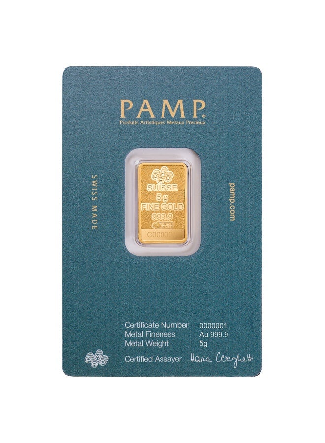 PAMP  Arabian Falcon 5g Pure Gold Bar with Pendant Frame, 999.9 Fine Gold - Image 3