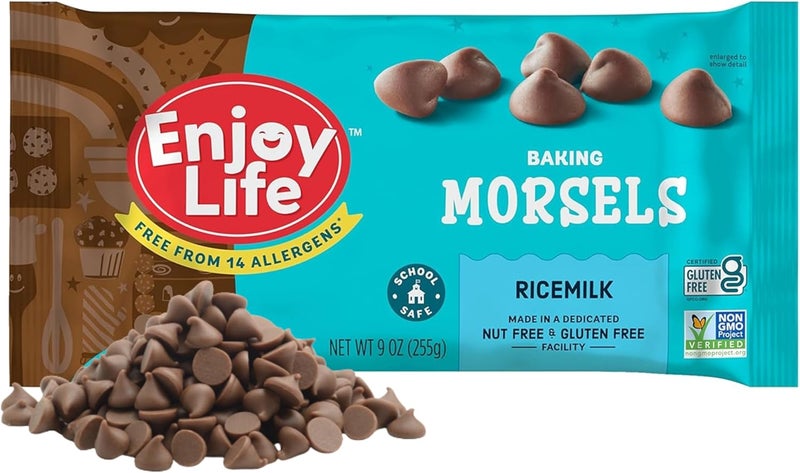 Enjoy Life Ricemilk Baking Morsels - Dairy Free, Gluten Free, Vegan Chocolate Chips, 9 oz - Image 1