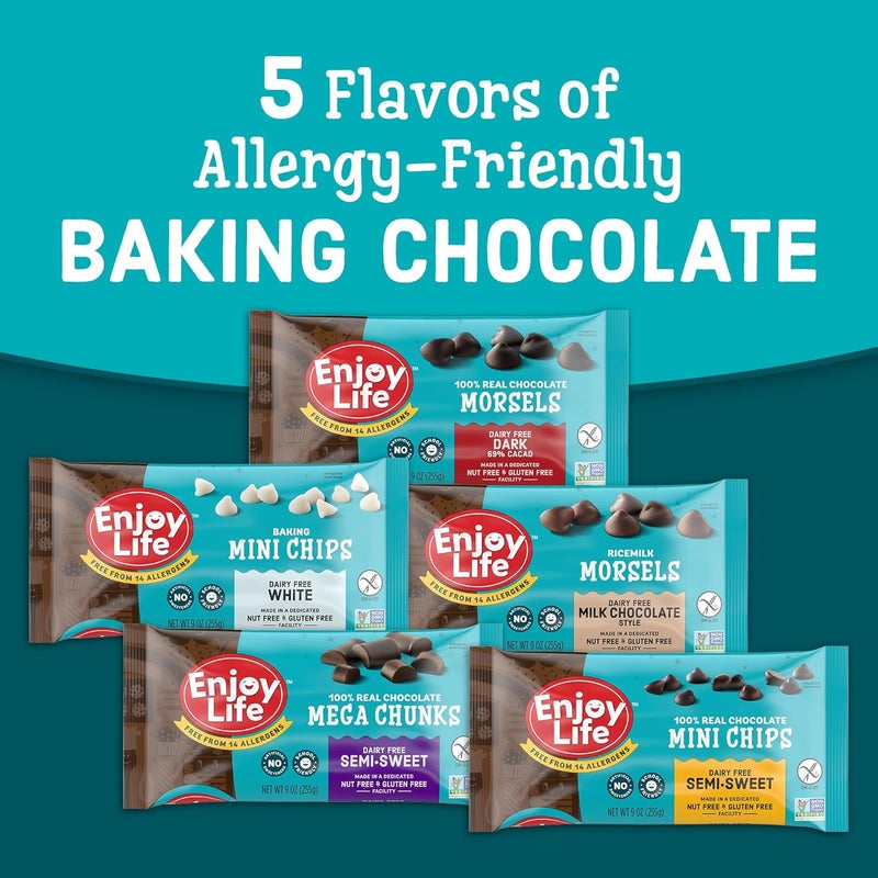 Enjoy Life Ricemilk Baking Morsels - Dairy Free, Gluten Free, Vegan Chocolate Chips, 9 oz - Image 4