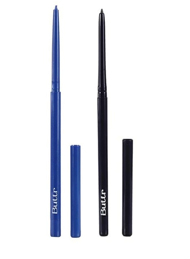 Buttr Midnight & Black Eyepencil Combo Pack of 2, Waterproof, Smudge-Proof, Bold, Long-Lasting Eye Definition. - Image 1