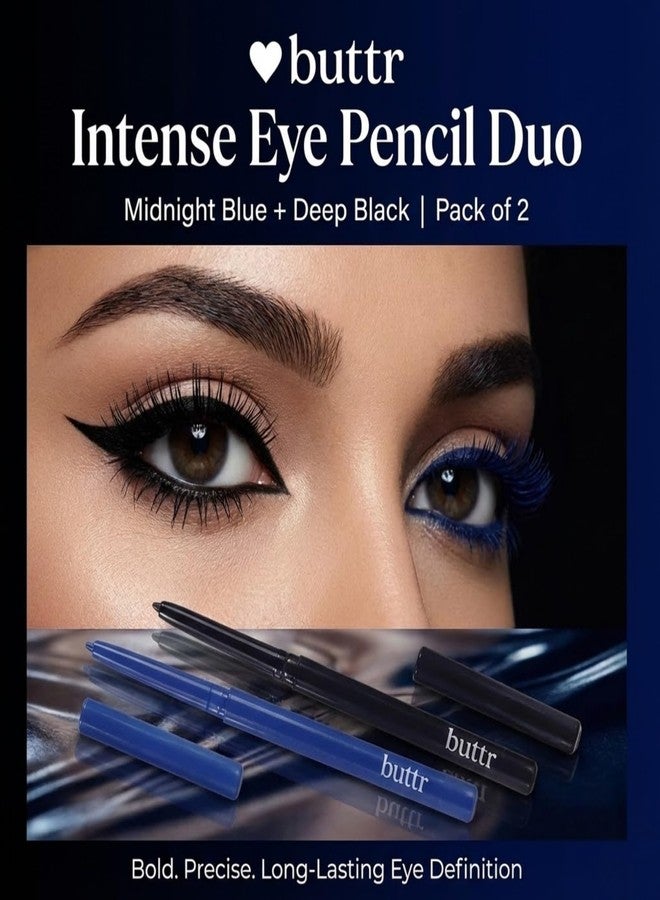 Buttr Midnight & Black Eyepencil Combo Pack of 2, Waterproof, Smudge-Proof, Bold, Long-Lasting Eye Definition. - Image 2