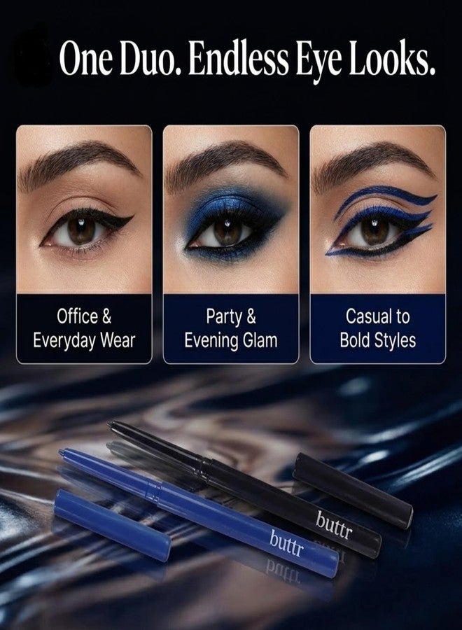 Buttr Midnight & Black Eyepencil Combo Pack of 2, Waterproof, Smudge-Proof, Bold, Long-Lasting Eye Definition. - Image 5