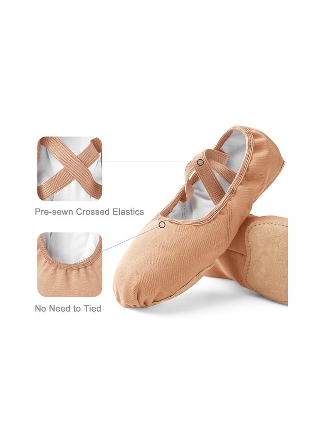 Generic Girls Ballet Practice Shoes, Yoga Shoes for Dancing ?Ballet camel color, 11 Little Kid or adult? Ballet Practice Shoes, Yoga Shoes for Dancing - Image 3