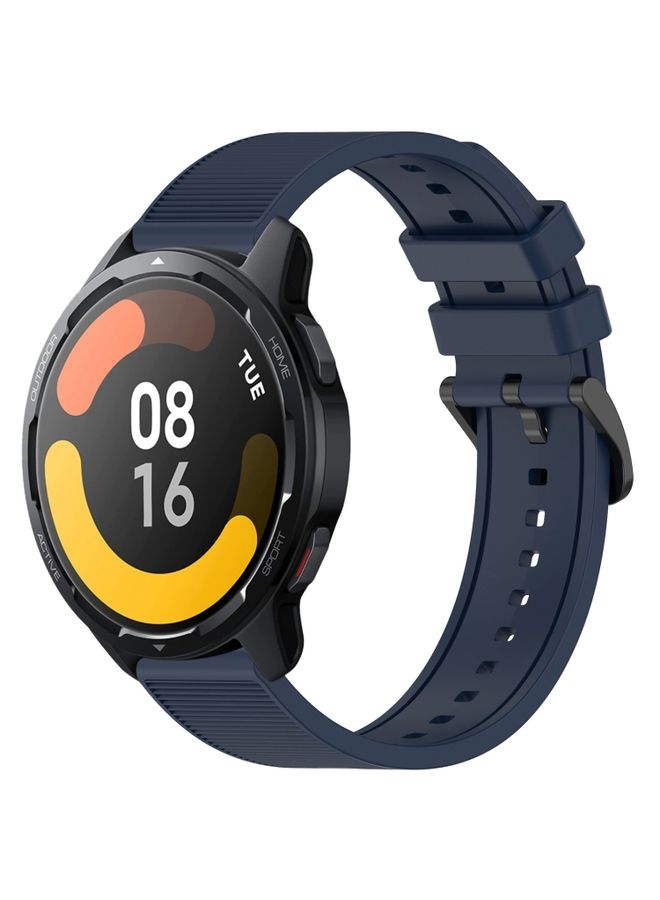 Replacement Strap For Xiaomi Watch S1 Active 22mm Textured Silicone Solid Color Watch Band Midnight Blue