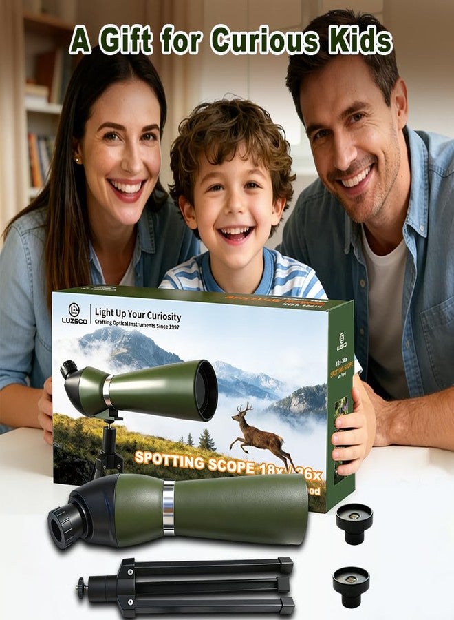 Luzsco Kids Telescope for Bird Watching & Nature Exploration, Beginner Outdoor Telescope with 18X & 36X Eyepieces, Tabletop Tripod, STEM Educational Gift for Boys Girls Ages 6-12 - Image 4