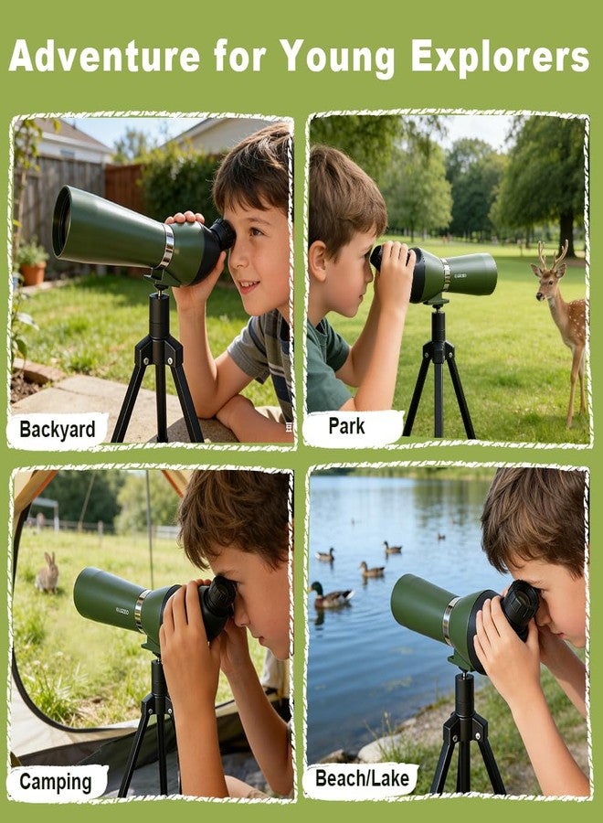 Luzsco Kids Telescope for Bird Watching & Nature Exploration, Beginner Outdoor Telescope with 18X & 36X Eyepieces, Tabletop Tripod, STEM Educational Gift for Boys Girls Ages 6-12 - Image 2