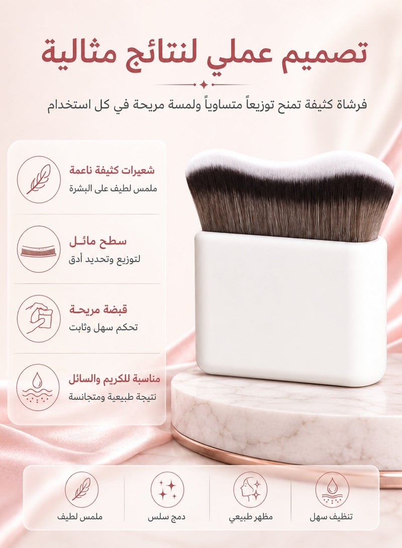 المديرية العامة للشئون الصحية والطبية فرشاة مكياج DGSENPI الفاخرة ذات السطح المسطح، شعيرات صناعية فائقة الكثافة لكريم الأساس السائل والكريمي بدون خطوط، مقبض غير لامع مريح - Image 2