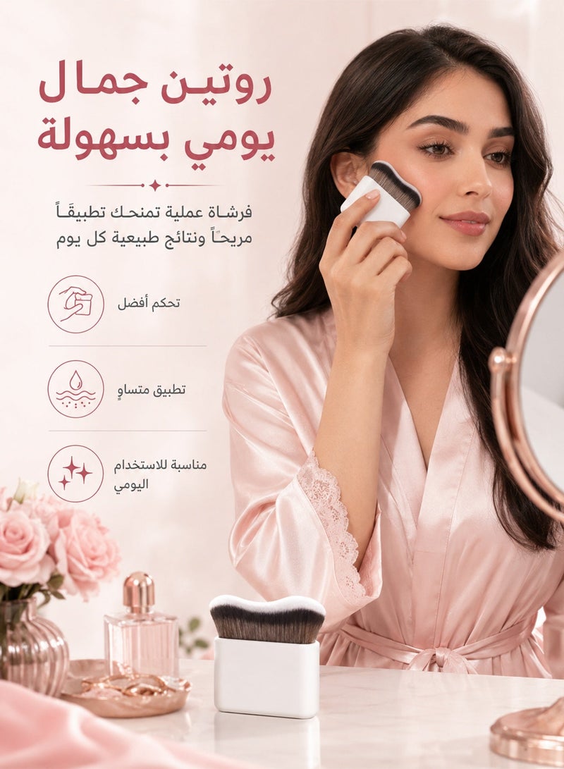 المديرية العامة للشئون الصحية والطبية فرشاة مكياج DGSENPI الفاخرة ذات السطح المسطح، شعيرات صناعية فائقة الكثافة لكريم الأساس السائل والكريمي بدون خطوط، مقبض غير لامع مريح - Image 4