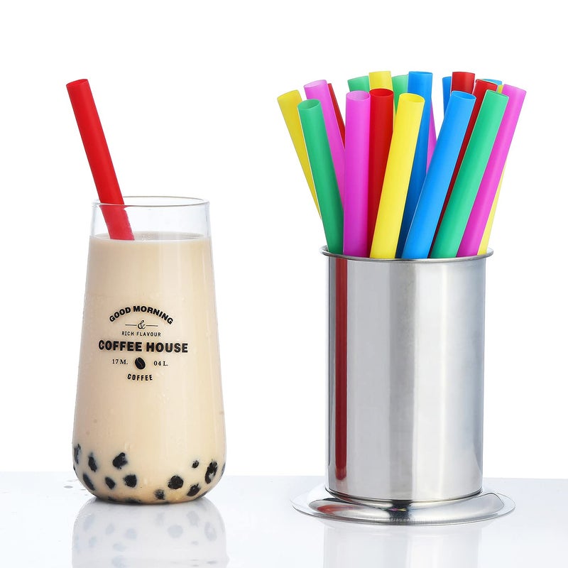 ALINK 100 Extra Large Plastic Bubble Tea Smoothie Straws, 1/2" Wide X 8 1/2" Long Boba Straws - Image 3
