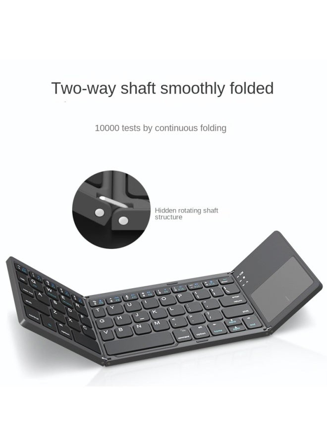 Neutral Fold Ultra-thin Wireless Bluetooth Keyboard Compatible With Ipad Portable Business Office With Touchpad Foldable Keyboard - Image 3