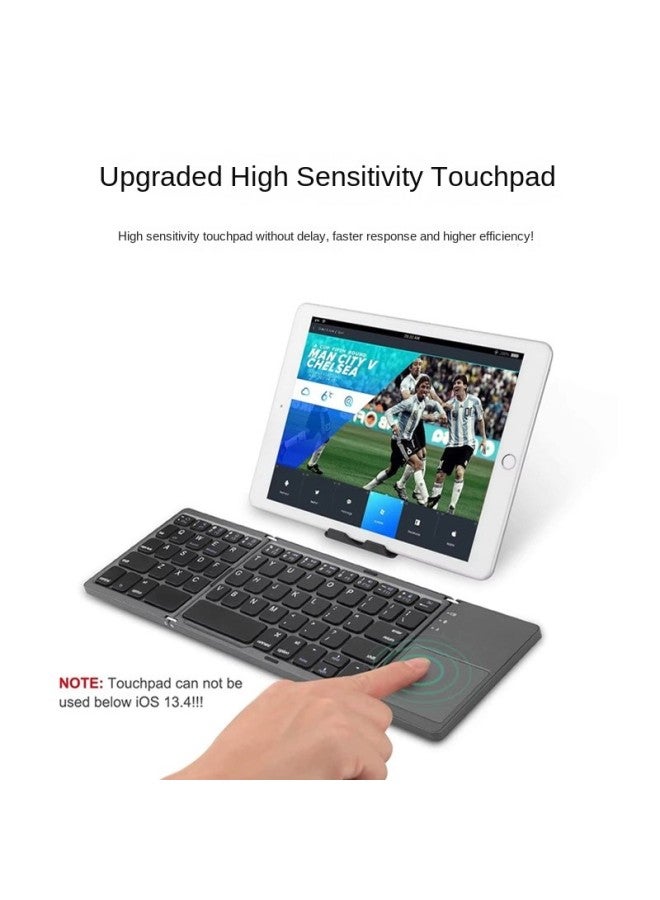 Neutral Fold Ultra-thin Wireless Bluetooth Keyboard Compatible With Ipad Portable Business Office With Touchpad Foldable Keyboard - Image 5