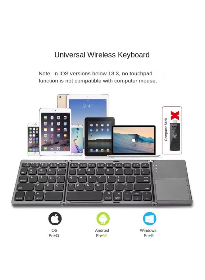 Neutral Fold Ultra-thin Wireless Bluetooth Keyboard Compatible With Ipad Portable Business Office With Touchpad Foldable Keyboard - Image 2