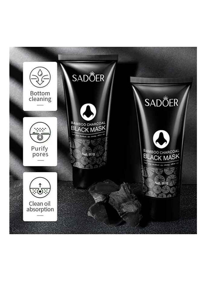 SADOER The black charcoal mask is an exfoliating mask for deep pore cleansing and removal of blackheads and acne. - Image 3