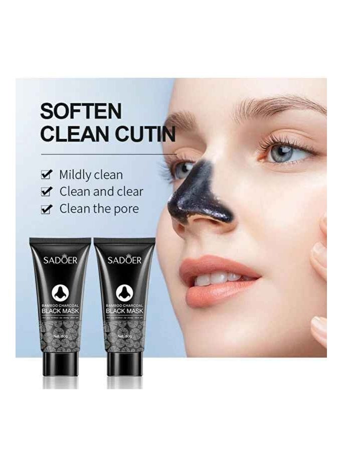 SADOER The black charcoal mask is an exfoliating mask for deep pore cleansing and removal of blackheads and acne. - Image 4