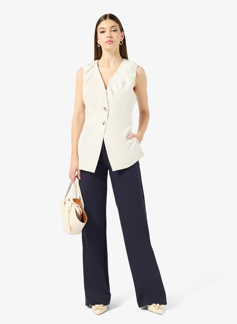 ELLA Sleevelees Top With Pleat Detail - Image 4