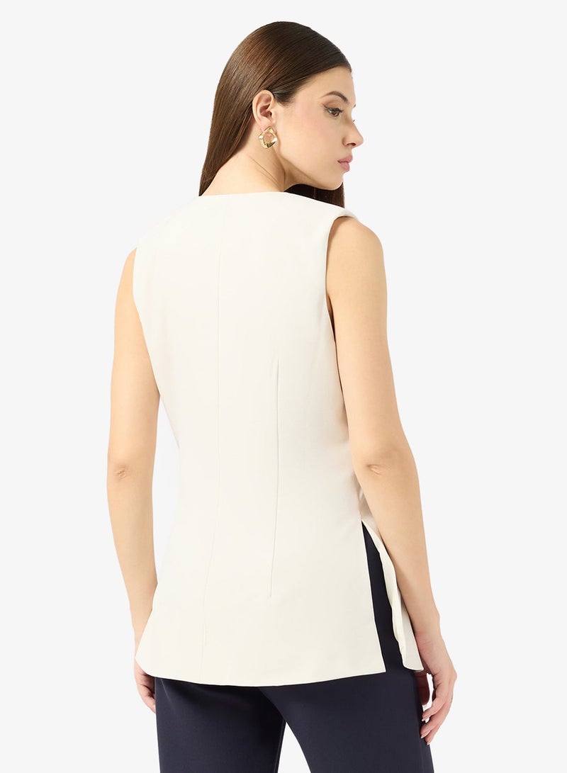 ELLA Sleevelees Top With Pleat Detail - Image 2