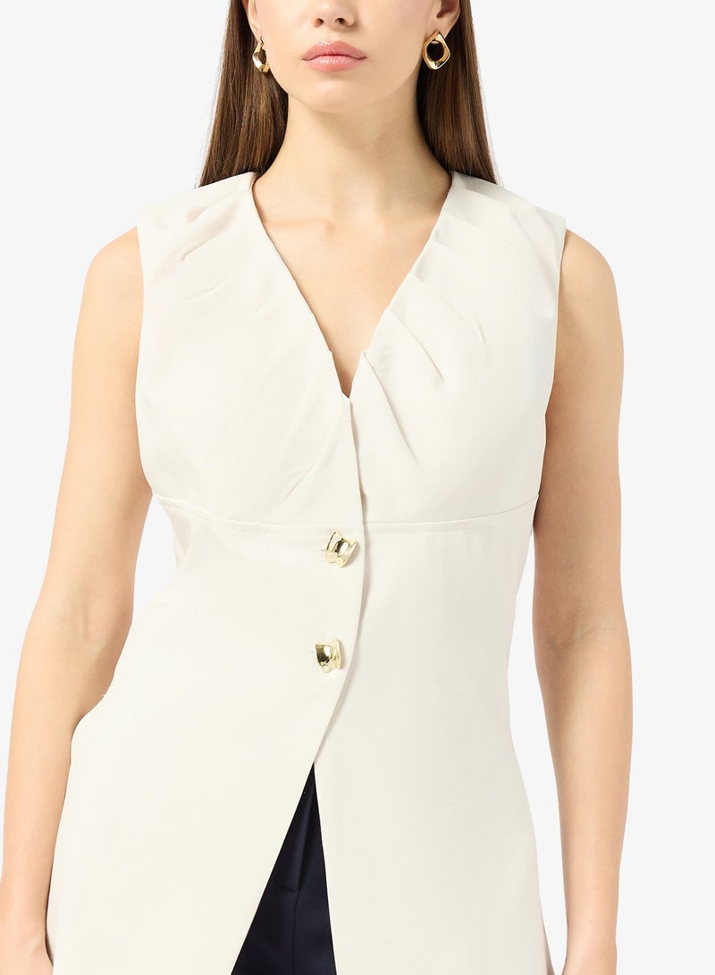 ELLA Sleevelees Top With Pleat Detail - Image 1