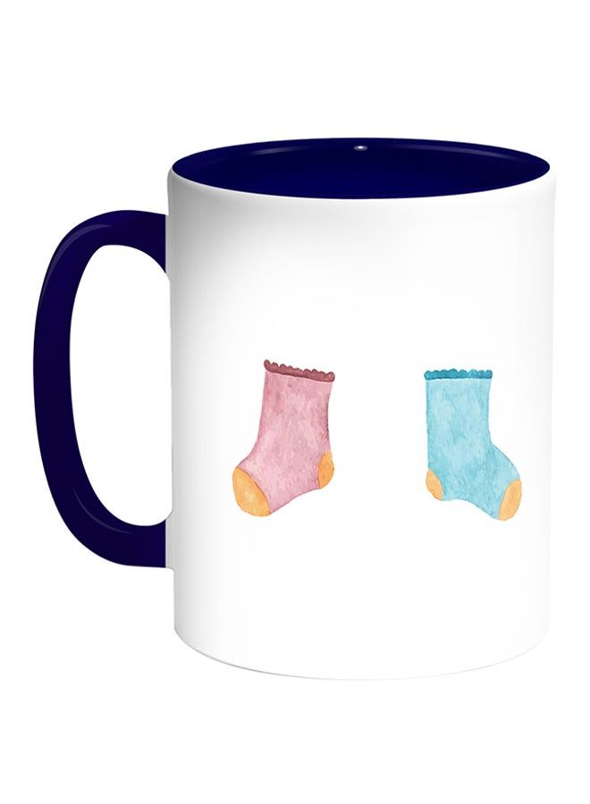 RKN Baby Socks Printed Coffee Mug White/Blue 11ounce - Image 2