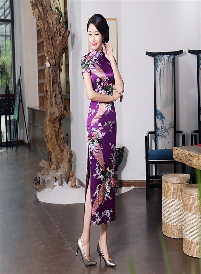 Loquat Short Sleeved Dress Purple  - Image 3