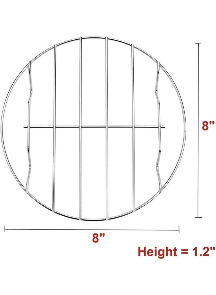 Sets Stainless Steel Round Steamer Rack and Cooling Rack Wire Baking Steaming Rack Stand for Air Fryer Instant Pot Pressure Cooker Canning(20cm x2) - Image 5