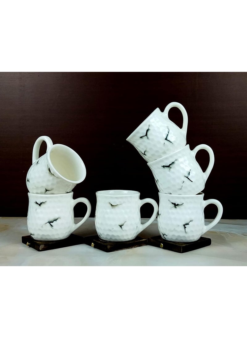 MOODY PANDA MOODY PANDA Golf Ball Series Cup Set of 6 Cups Set Tea Cups Ceramic Cups 150 ml Made in India Colorful Cups Coffee Cups Kullad Cups with Handle  - Image 5