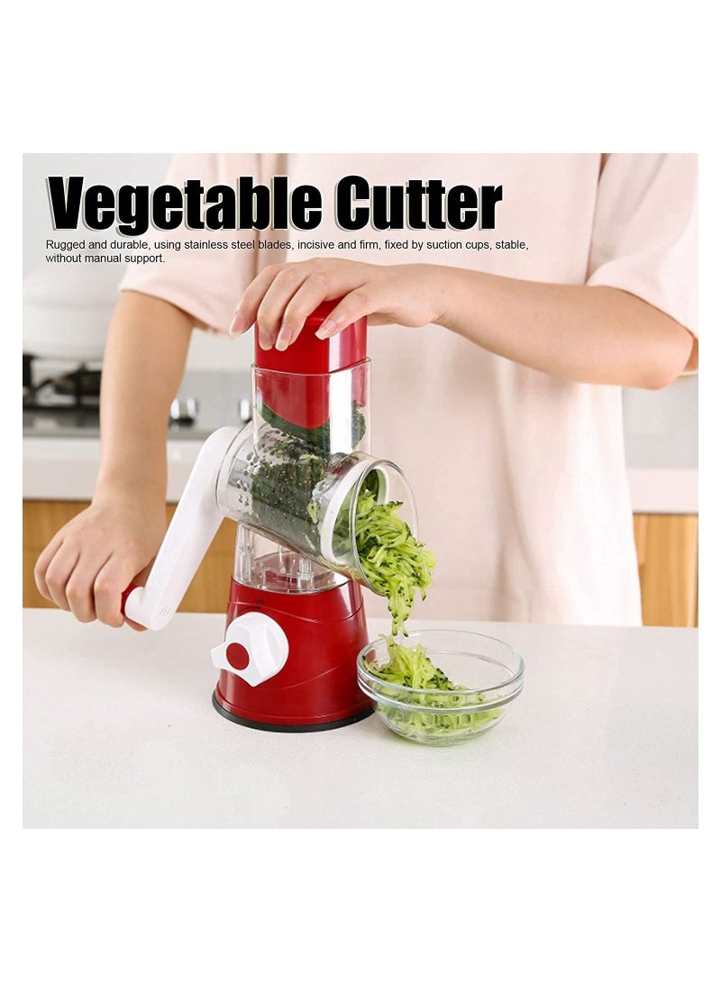 Rotary Cheese Grater Kitchen Mandoline Vegetables Drum Slicer Cheese Shredder with Rubber Suction Base, 3 Stainless Drum Blades Included, Easy to Use and Clean  - Image 4