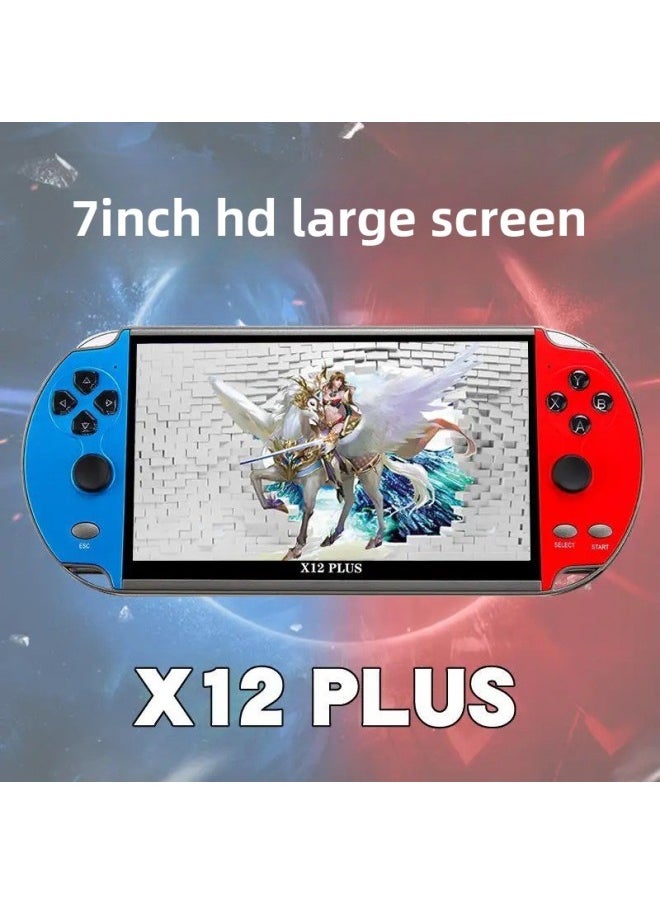 Generic 7-inch HD Large Screen X12 PLUS Double Rocker Handheld Game Machine Children's Arcade Handheld Machine Double Rocker Handheld Machine-Product Color:Blue And Red-Model:X12 Plush  - Image 1