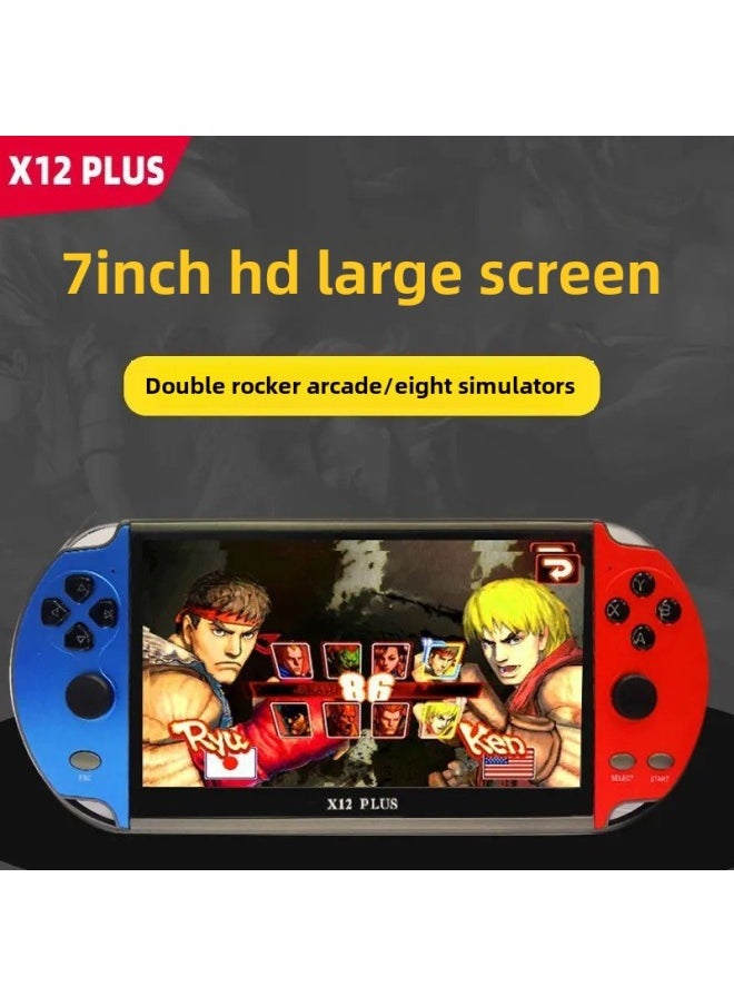 Generic 7-inch HD Large Screen X12 PLUS Double Rocker Handheld Game Machine Children's Arcade Handheld Machine Double Rocker Handheld Machine-Product Color:Blue And Red-Model:X12 Plush  - Image 3