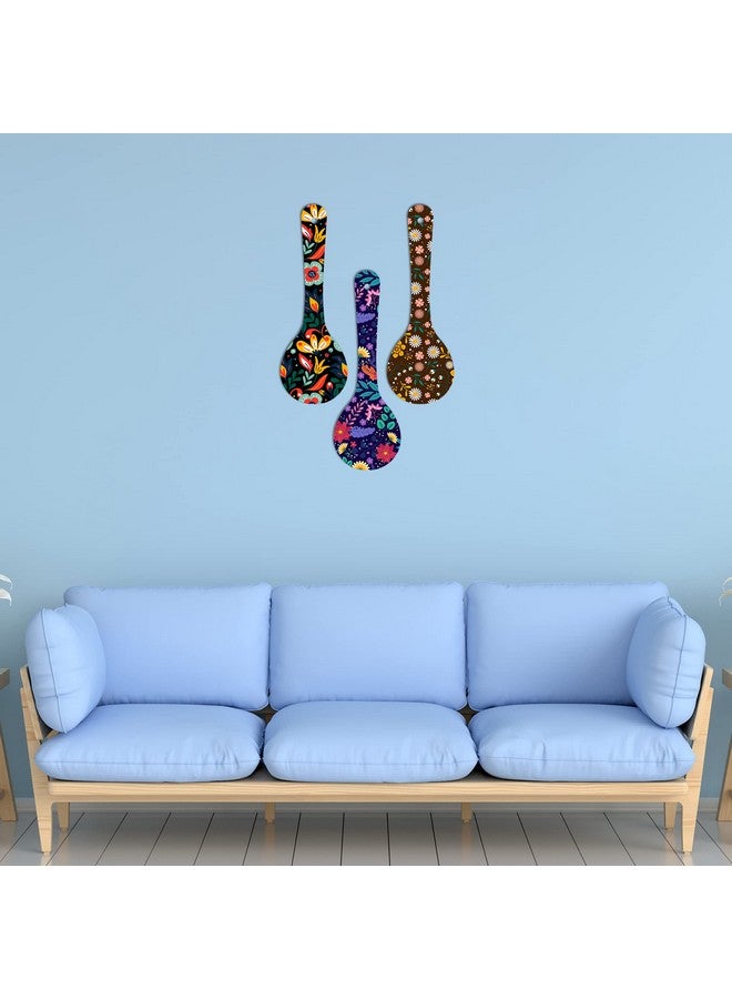 آرتفيب حامل حائط خشبي من Artvibes Madhubani Art للمنزل | المكتب | غرفة المعيشة | هدية | عناصر ديكور حديثة | ديكور حائط المطبخ | عناصر ديكور منزلي معلقة (Wh_5001N)، مجموعة من 3 قطع - Image 3