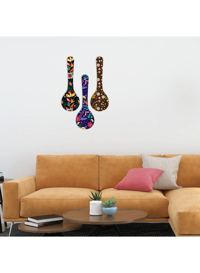 آرتفيب حامل حائط خشبي من Artvibes Madhubani Art للمنزل | المكتب | غرفة المعيشة | هدية | عناصر ديكور حديثة | ديكور حائط المطبخ | عناصر ديكور منزلي معلقة (Wh_5001N)، مجموعة من 3 قطع - Image 4